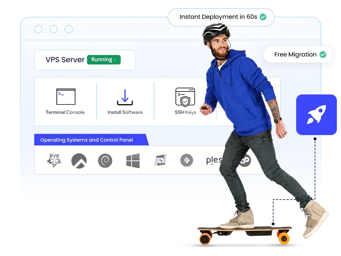 Cheap VPS hosting server illustration