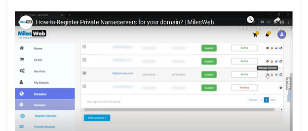 milesweb nameservers