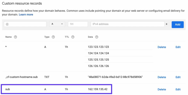 Kinsta Nameservers: add records