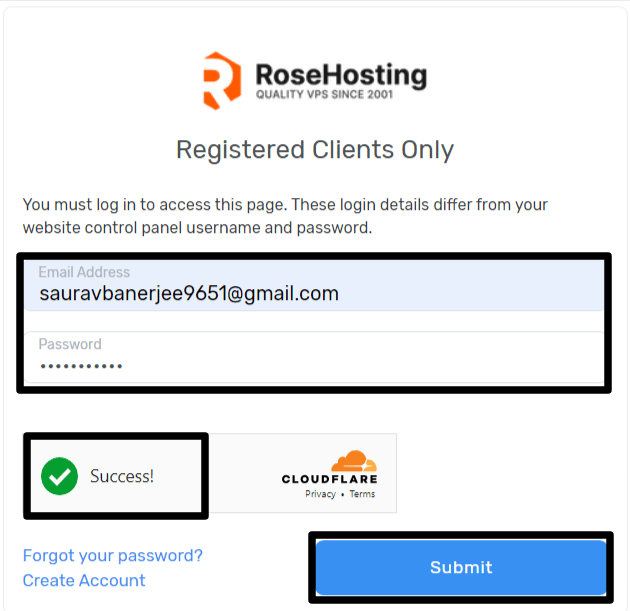 RoseHosting login 3
