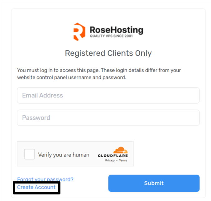 RoseHosting login