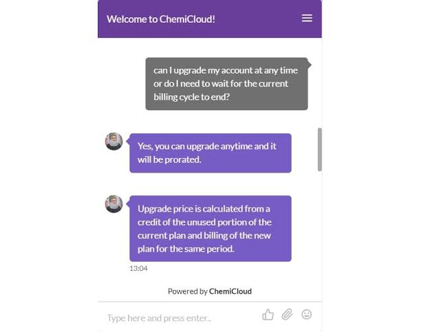 Chemicloud Live Chat