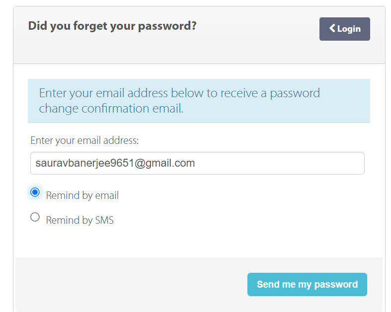 Hostens Password Reset 