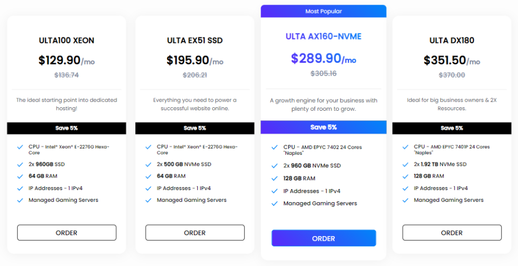 UltaHost Game Server