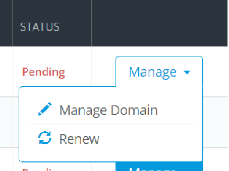click manage Domain