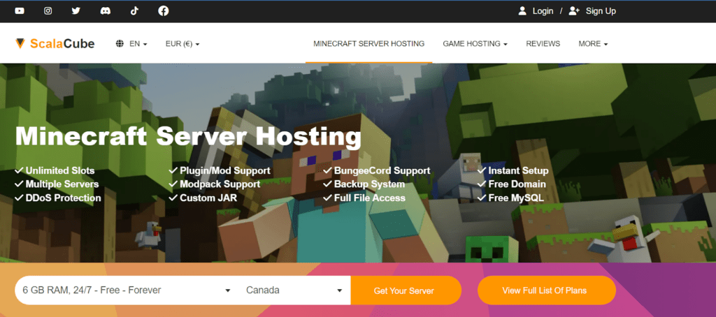 Order Minecraft Server Hosting in ScalaCube