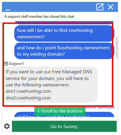 RoseHosting Customer Support