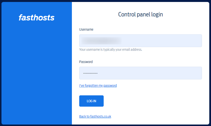Click “LOG IN” button