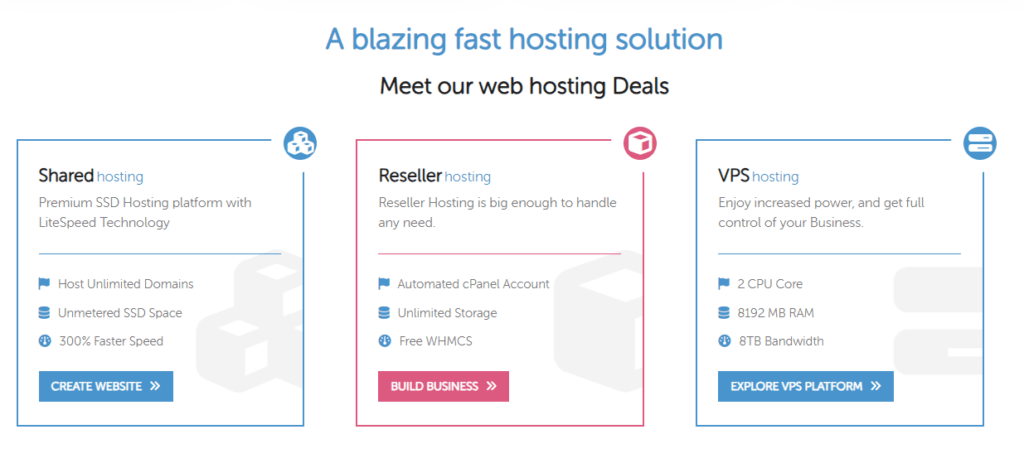 DomainRacer hosting plans
