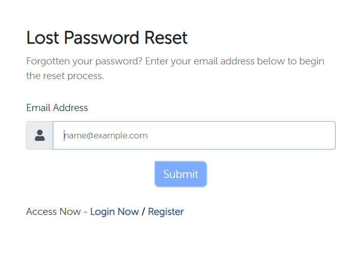 DomainRacer lost password-reset