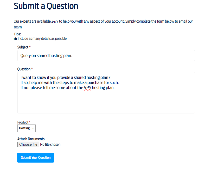 Submit your question