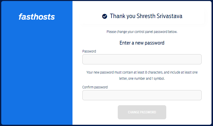 create your new password, right away