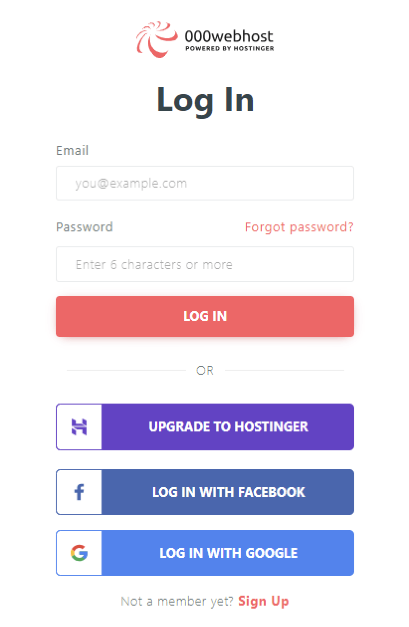 000WebHost Login Zugriff auf Ihr Webmail, cPanel Jetzt Konto erstellen!