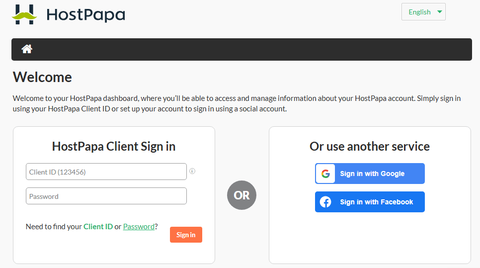 hostpapa login