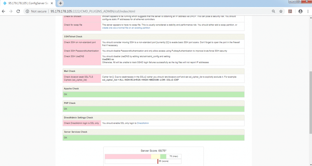 ConfigServer Security Firewall directadmin