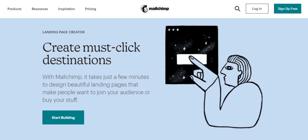 MailChimp landing Page Builder