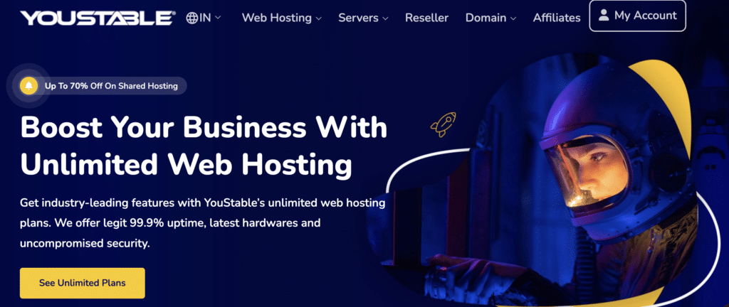 YouStable Unlimited web Hosting 