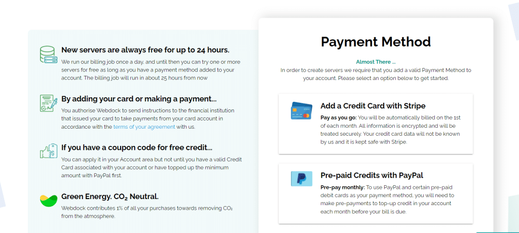 Choose your payment method.