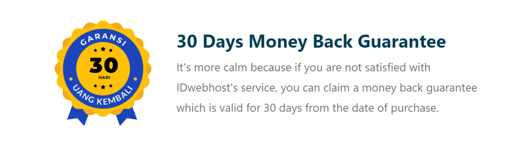 30 days money-back guarantee 