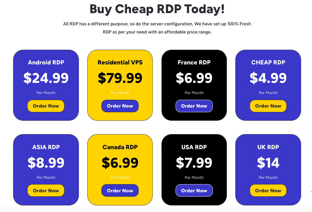 AmazingRDP Pricing and Plans