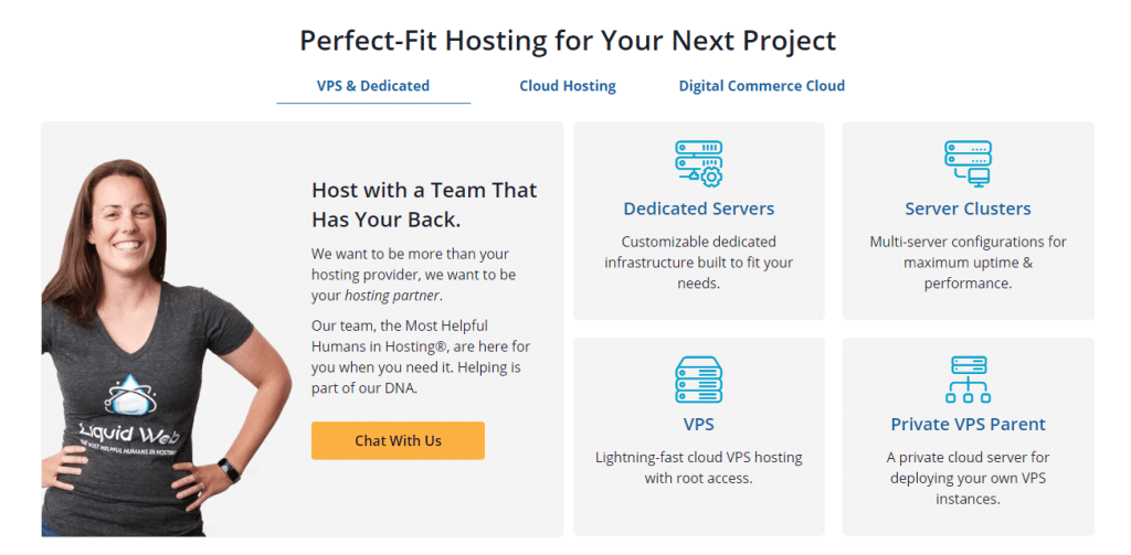 Types of Web Hosting LiquidWeb offers 