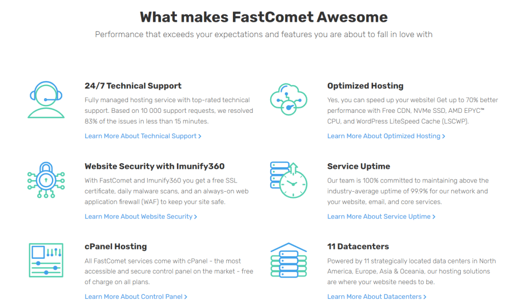Features of Fastcomet