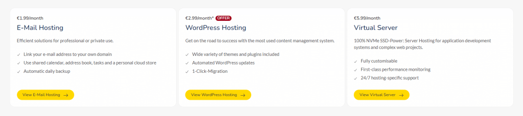 What types of web hosting