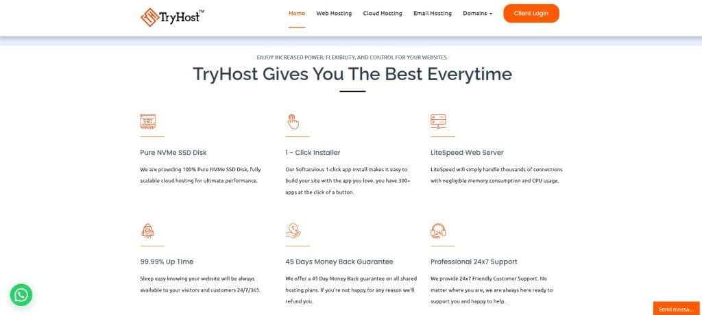 Key Features of TryHost  