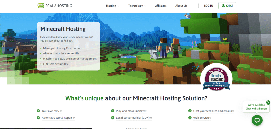 ScalaHosting Minecraft server hosting 