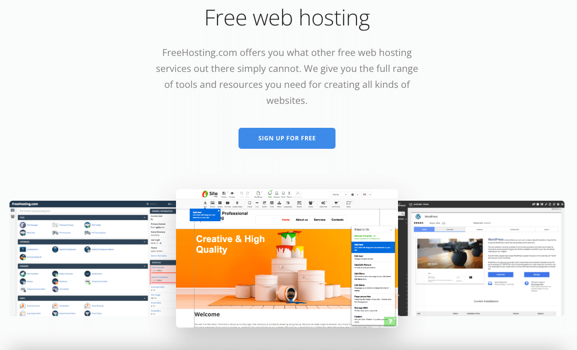 Бесплатный веб хостинг. Freehosting. High site программа. Бесплатный хостинг для сайта html