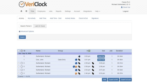User Interface Of VeriClock