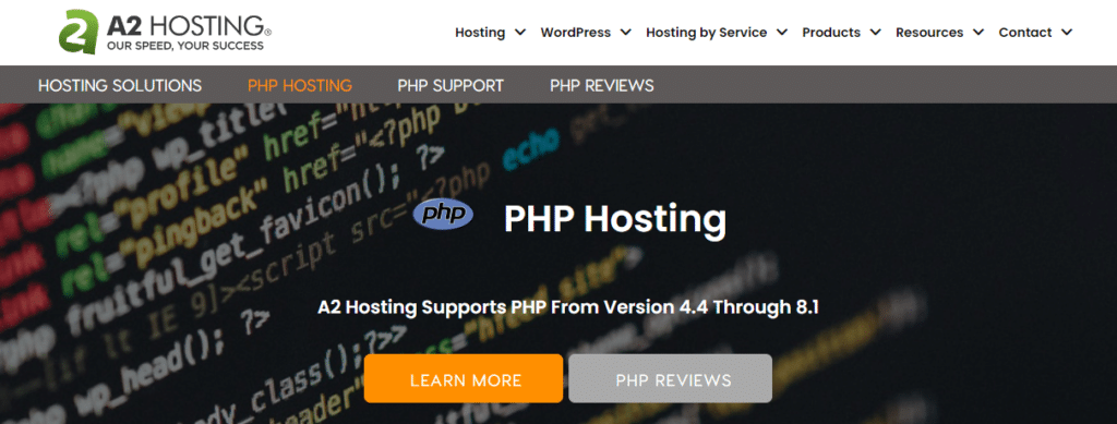 A2 hosting PHP