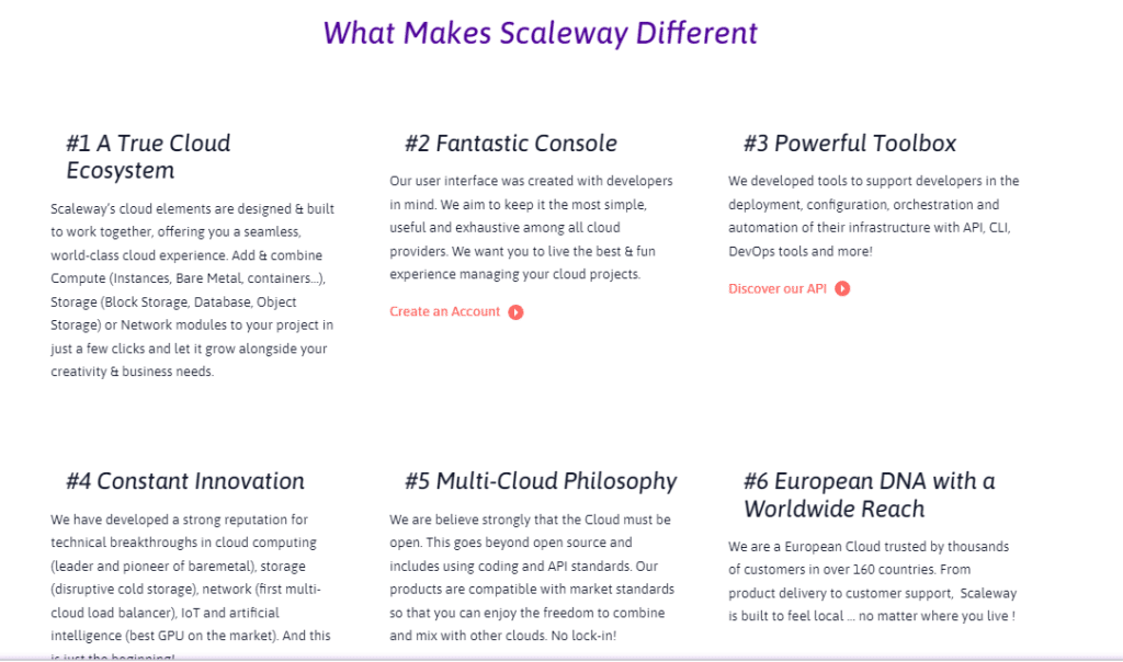 Key Features of Scaleway