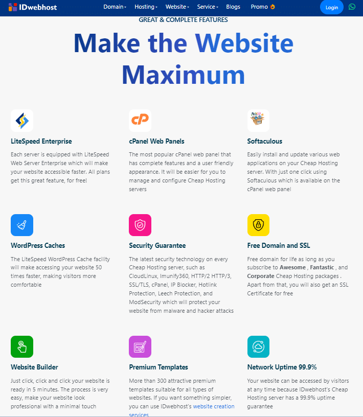 Key Features Of IDWebHost 