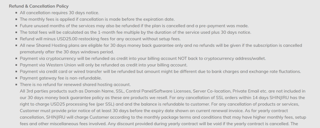 Shinjiru Refund Policy 