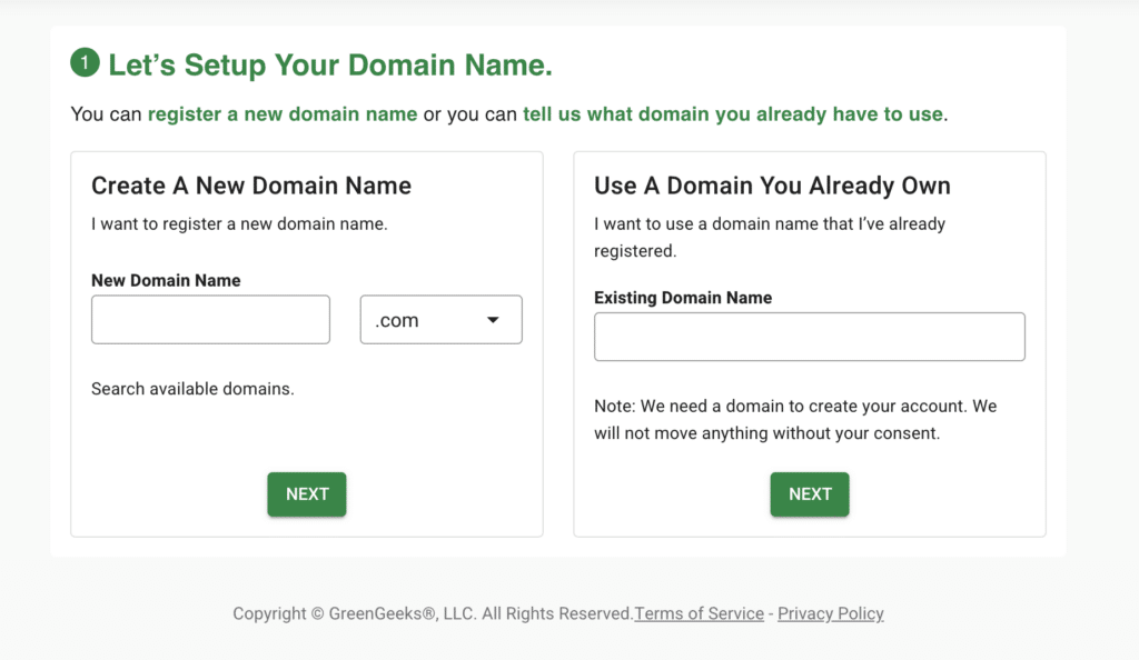 GreenGeeks Domains