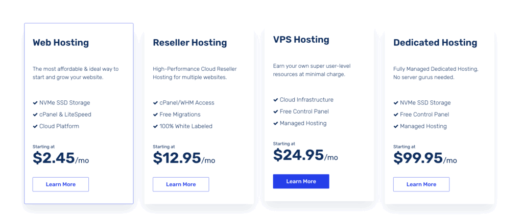 Type of Hosting Does VernalWeb Offer 