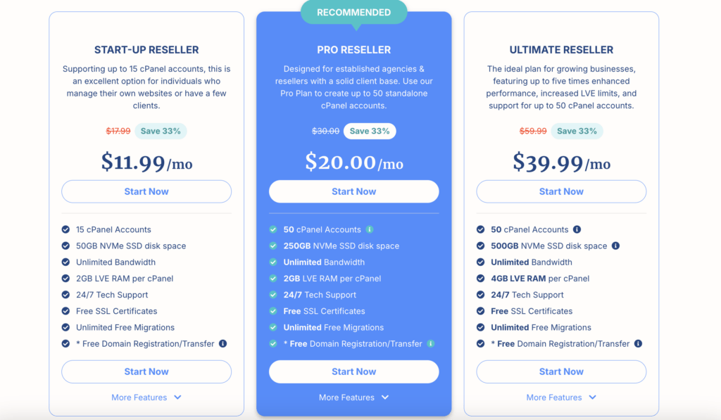 Verpex Reseller Plans