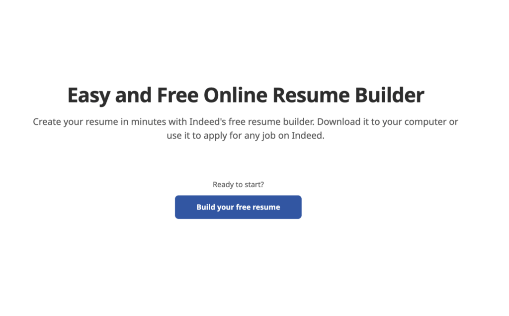 Indeed Resume Builder 