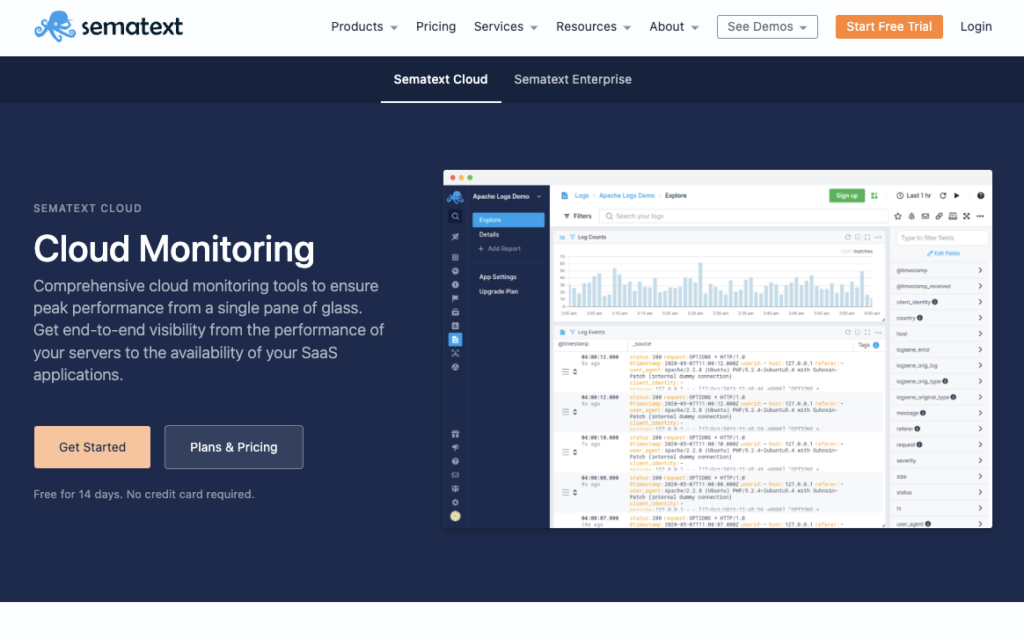 Sematext Cloud monitoring