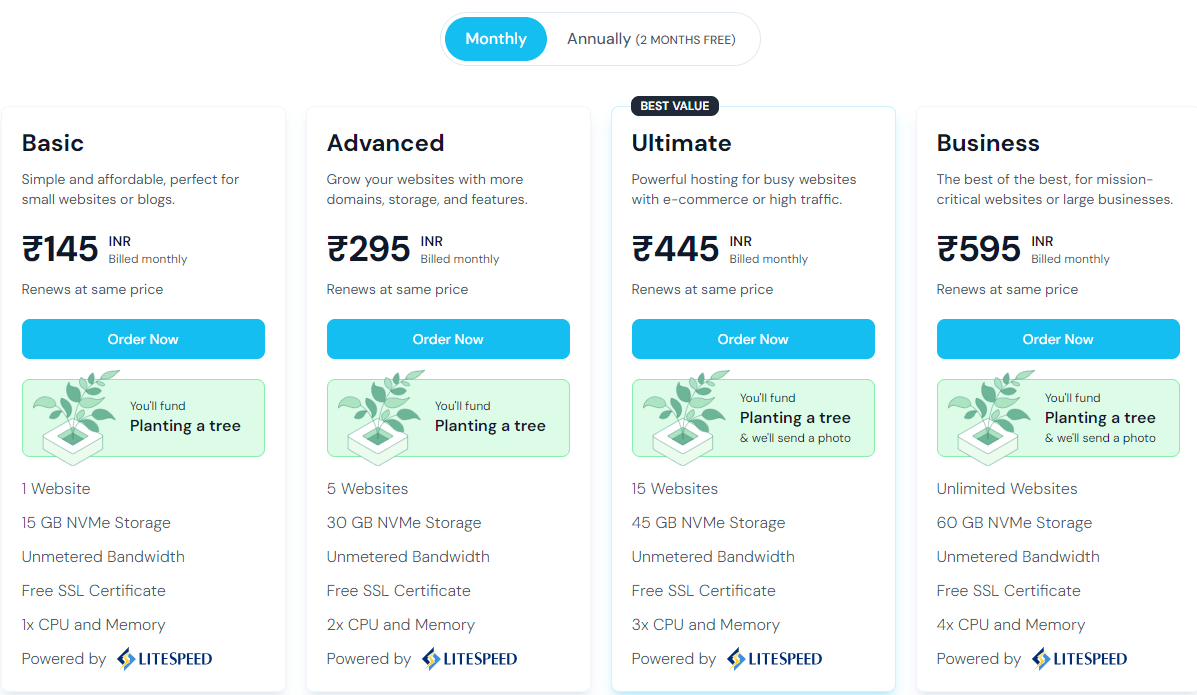 Hostomy Prices and Plans