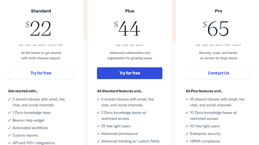 Help Scout pricingHelp Scout pricing