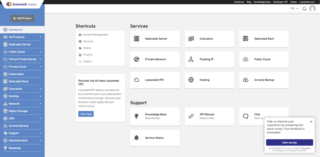 Client Area Dashboard 