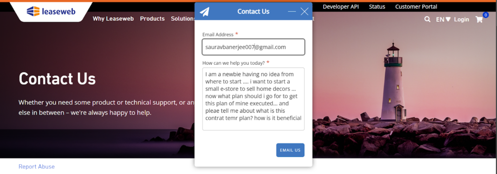 Leaseweb Contact us
