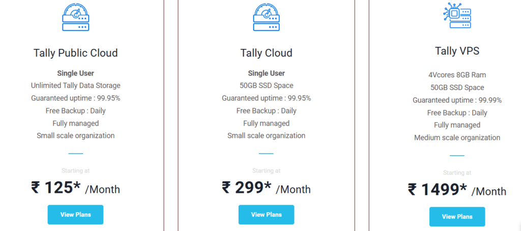 TallyCloud Plans