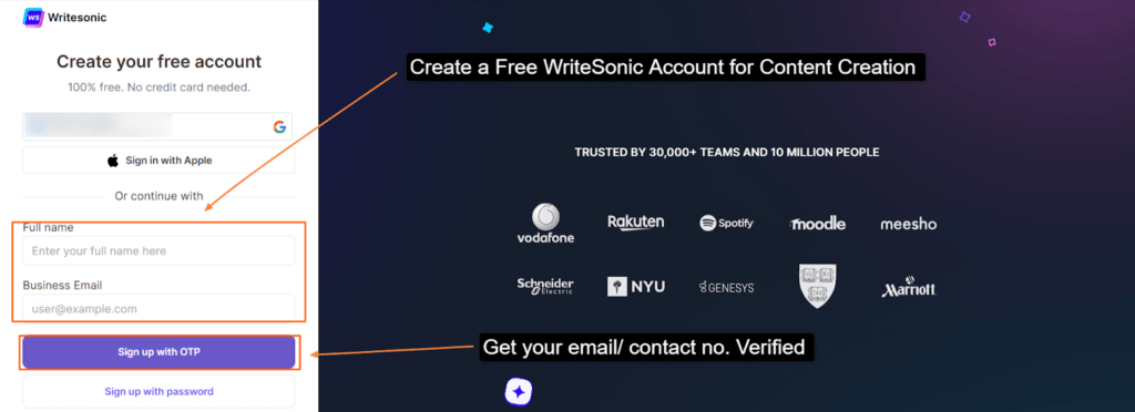 WriteSonic Login