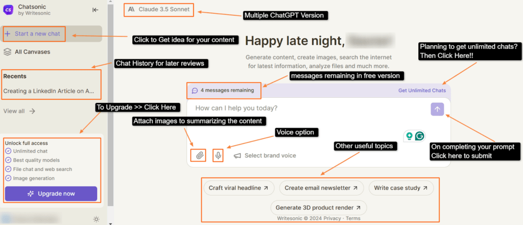 WriteSonic Navigations & Handling