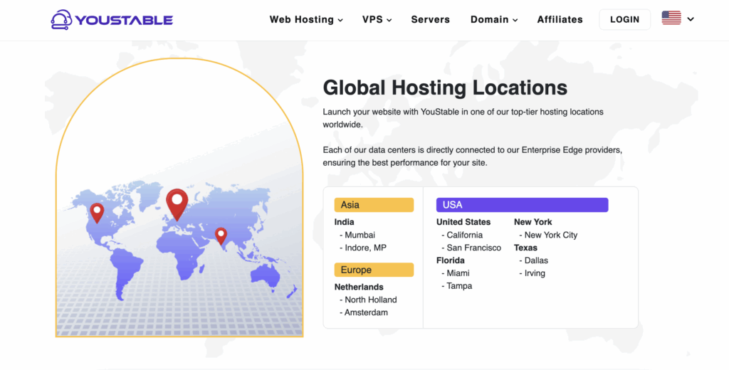 YouStable Data Centers Location 