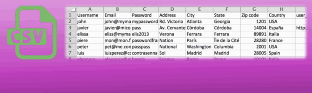 Import and export users and customers