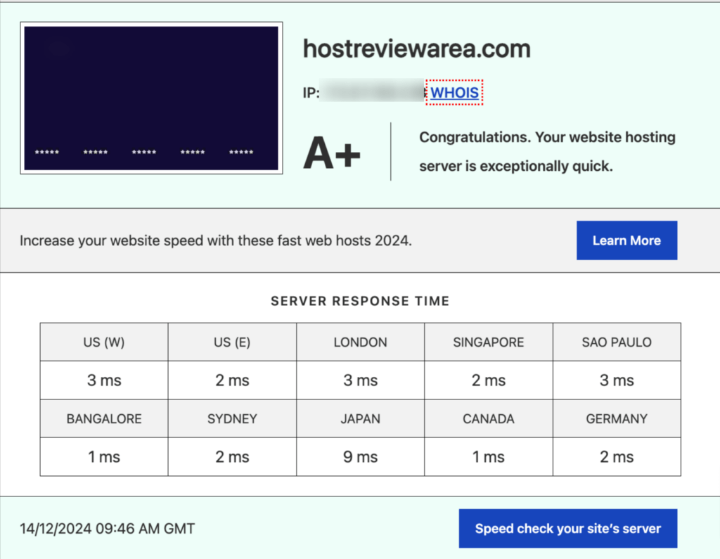 RapydCloud Server Response Time